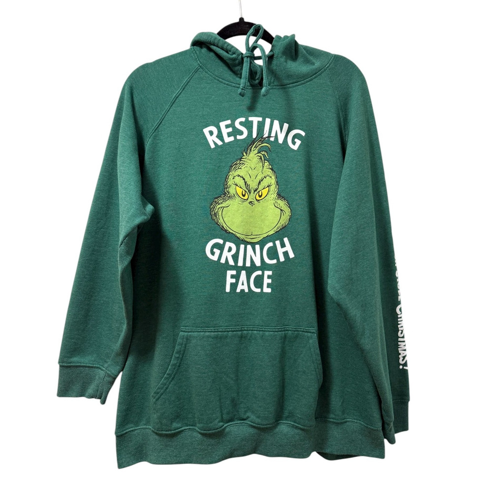 Torrid Size 00 Resting Grinch Face Christmas Hoodie Hooded Pullover Sweatshirt